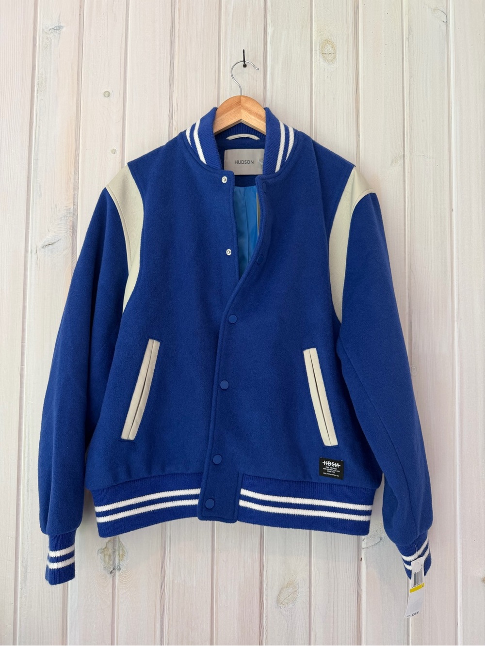 Hudson Blue & Cream Varsity Jacket